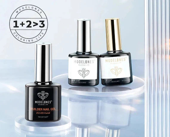 8-In-1 Builder Nail Gel with Top & Base Coat Set - Clear