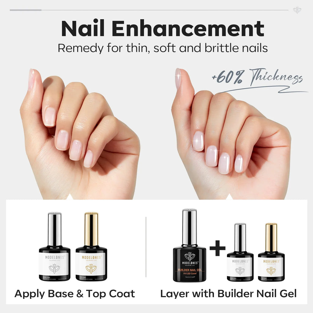 8-In-1 Builder Nail Gel with Top & Base Coat Set - Clear